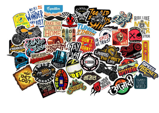 Pack Of 50 Biker Vinyl Sticker