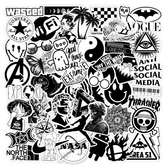 Black & White Edition Stickers Pack Of 55