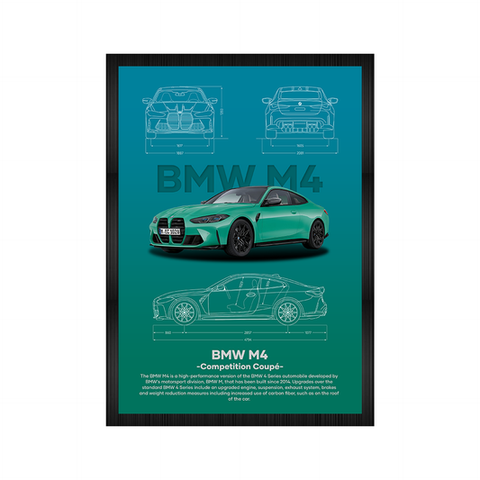 BMW M4 Aesthetic A4 Framed Posters