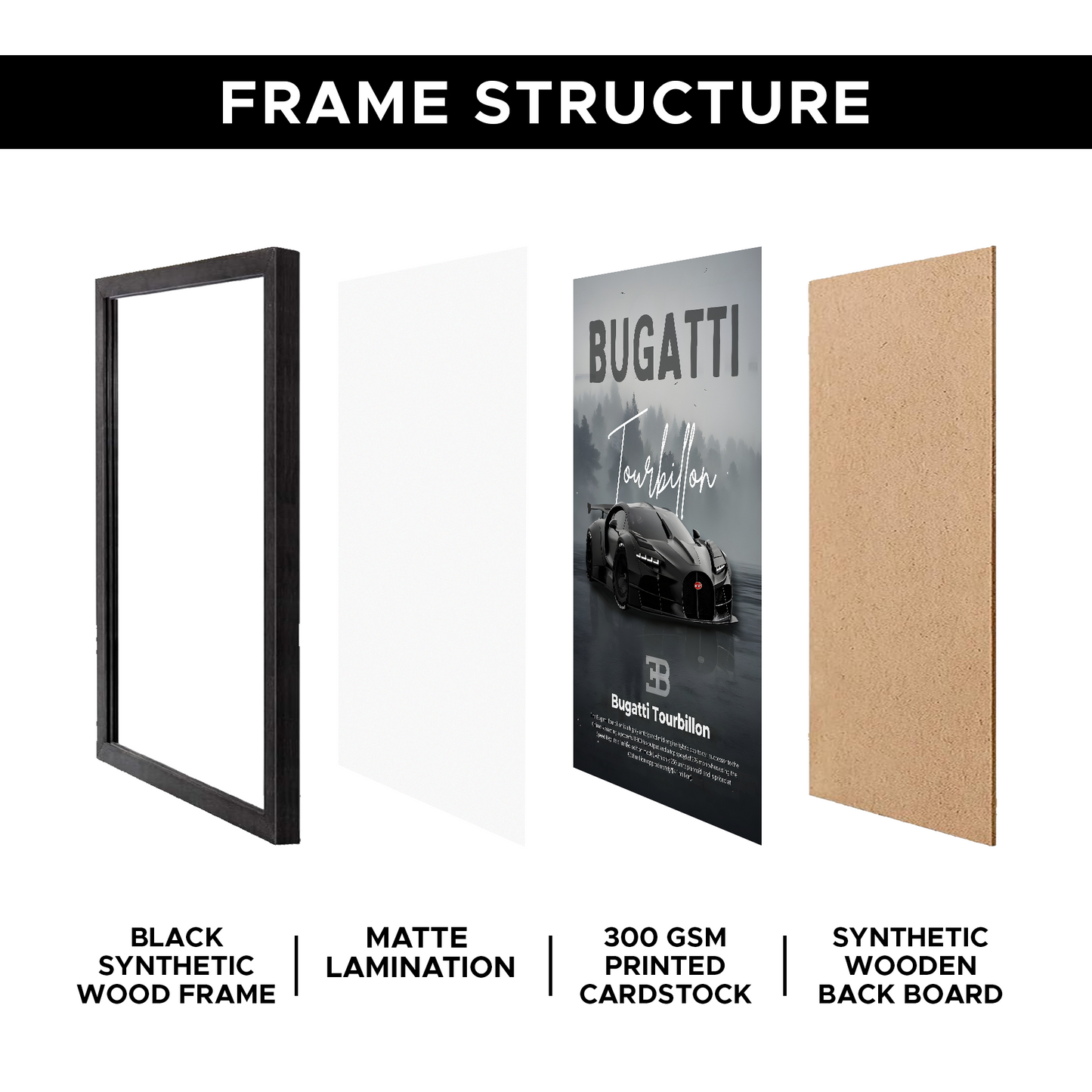 Bugatti Tourbillon A4 Framed Poster