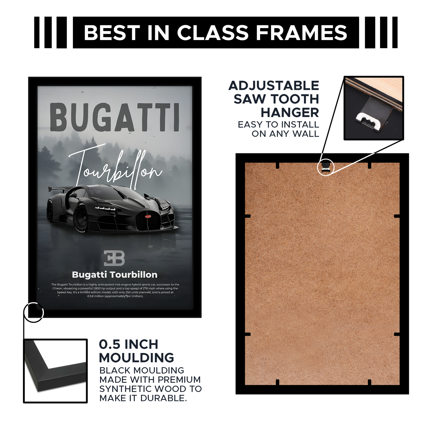 Bugatti Tourbillon A4 Framed Poster