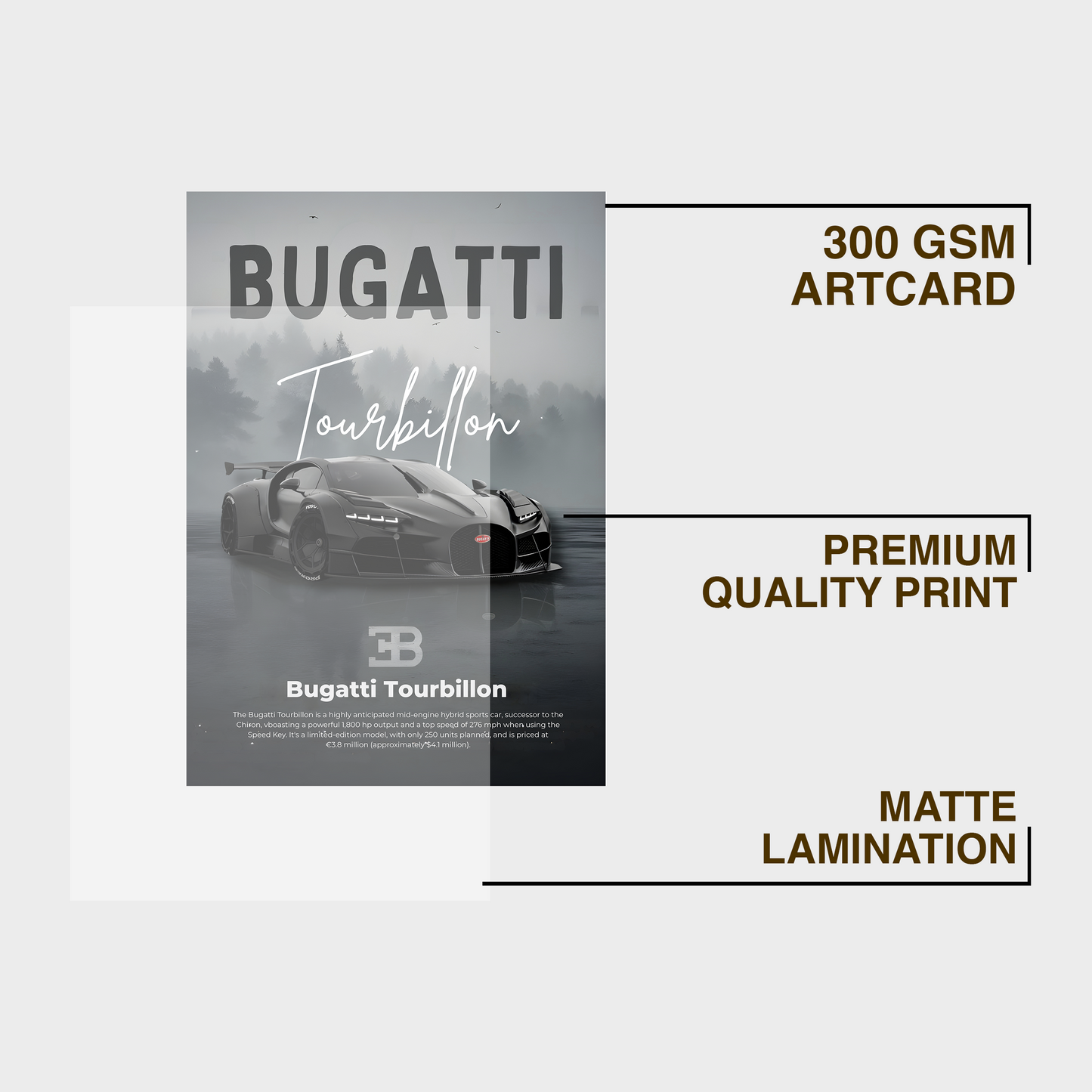 Bugatti Tourbillon A4 Framed Poster