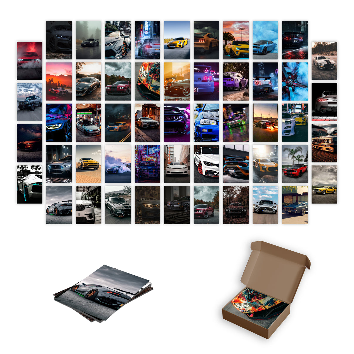 Aesthetic Car Wall Collage Kit Pack Of 54 Posters Stickerly