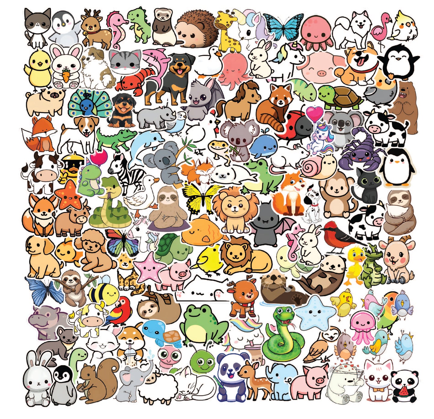 Cute Animal Kids Vinyl Stickers Pack Of 140