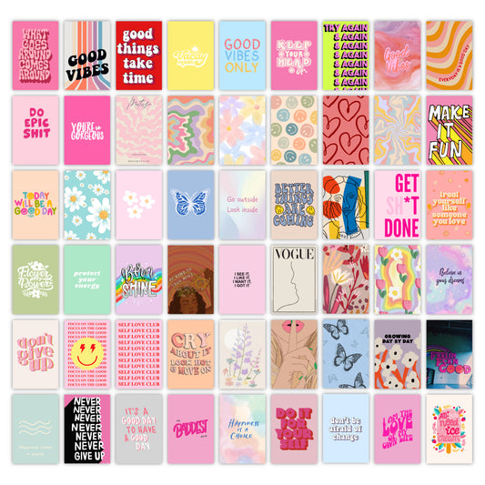 Danish Pastel Wall Collage Kit Pack Of 54 Posters