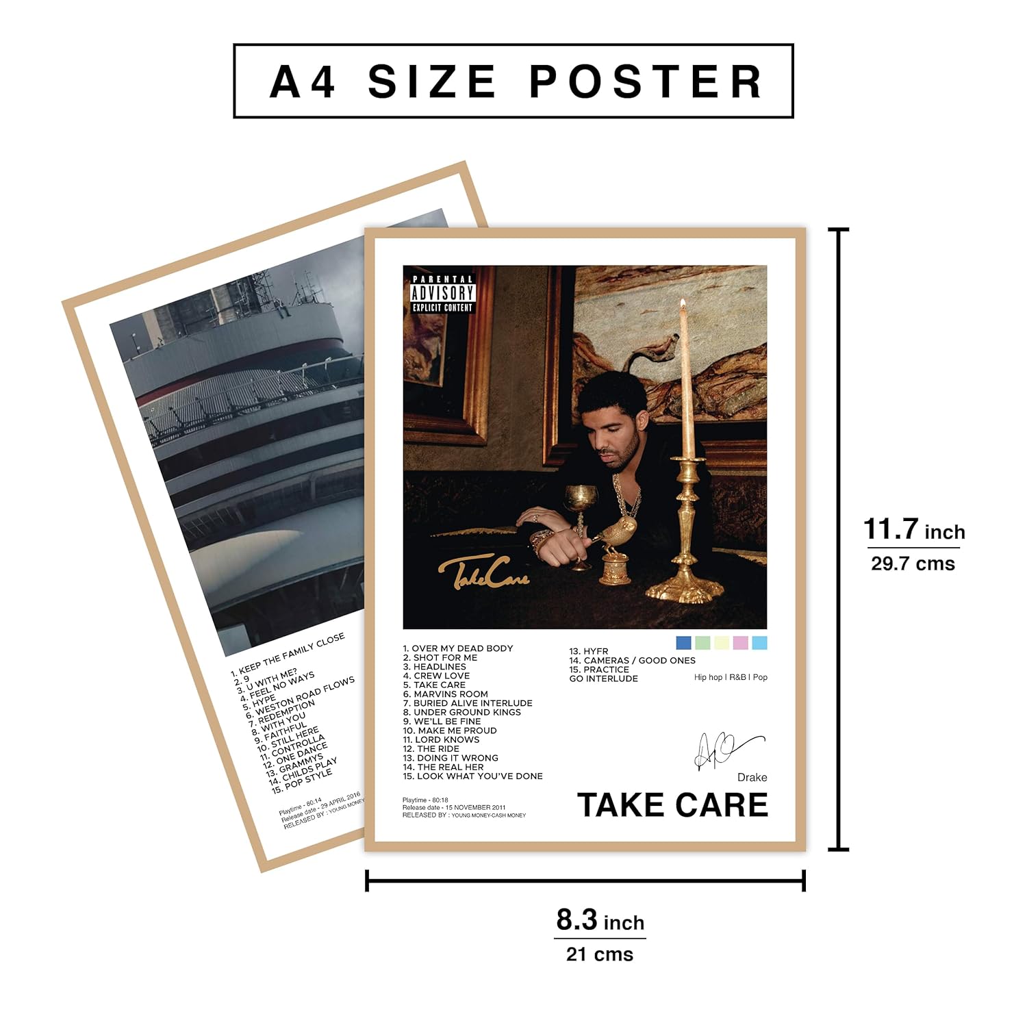 Take Care Drake Pop Music Album Cover Wall Art Poster – Aesthetic Wall Decor