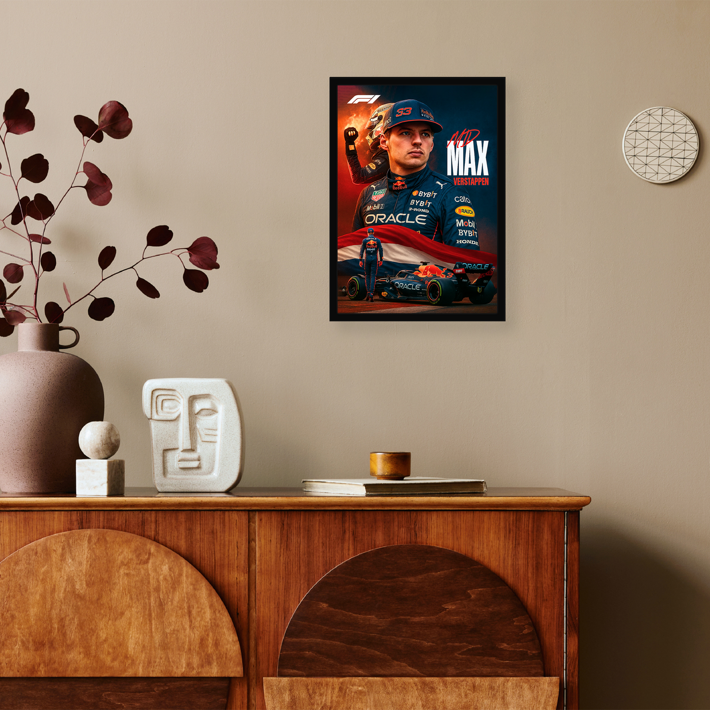 F1 Max Verstappen A4 Framed Poster