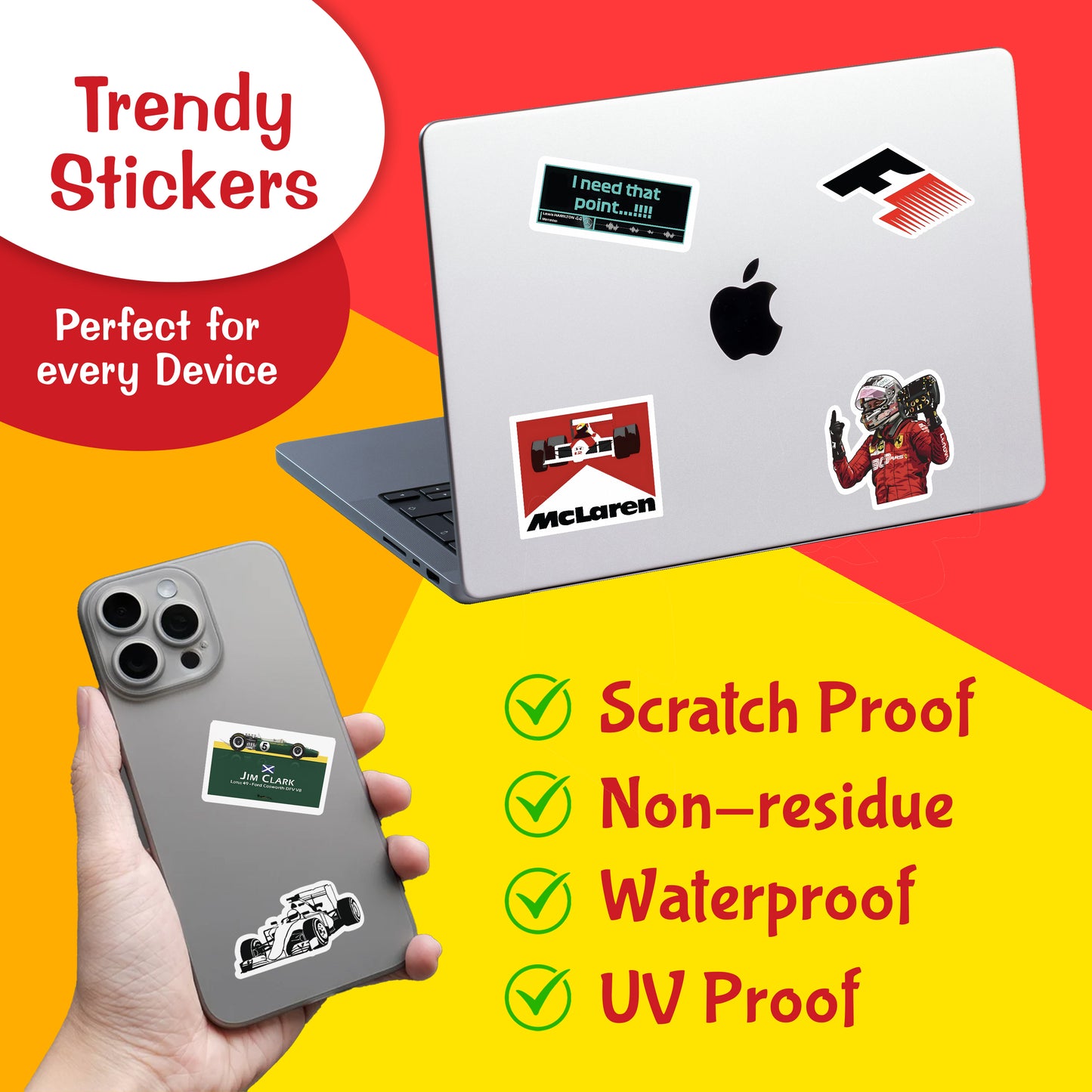 Formula One F1 Vinyl Sticker Pack  Of 120