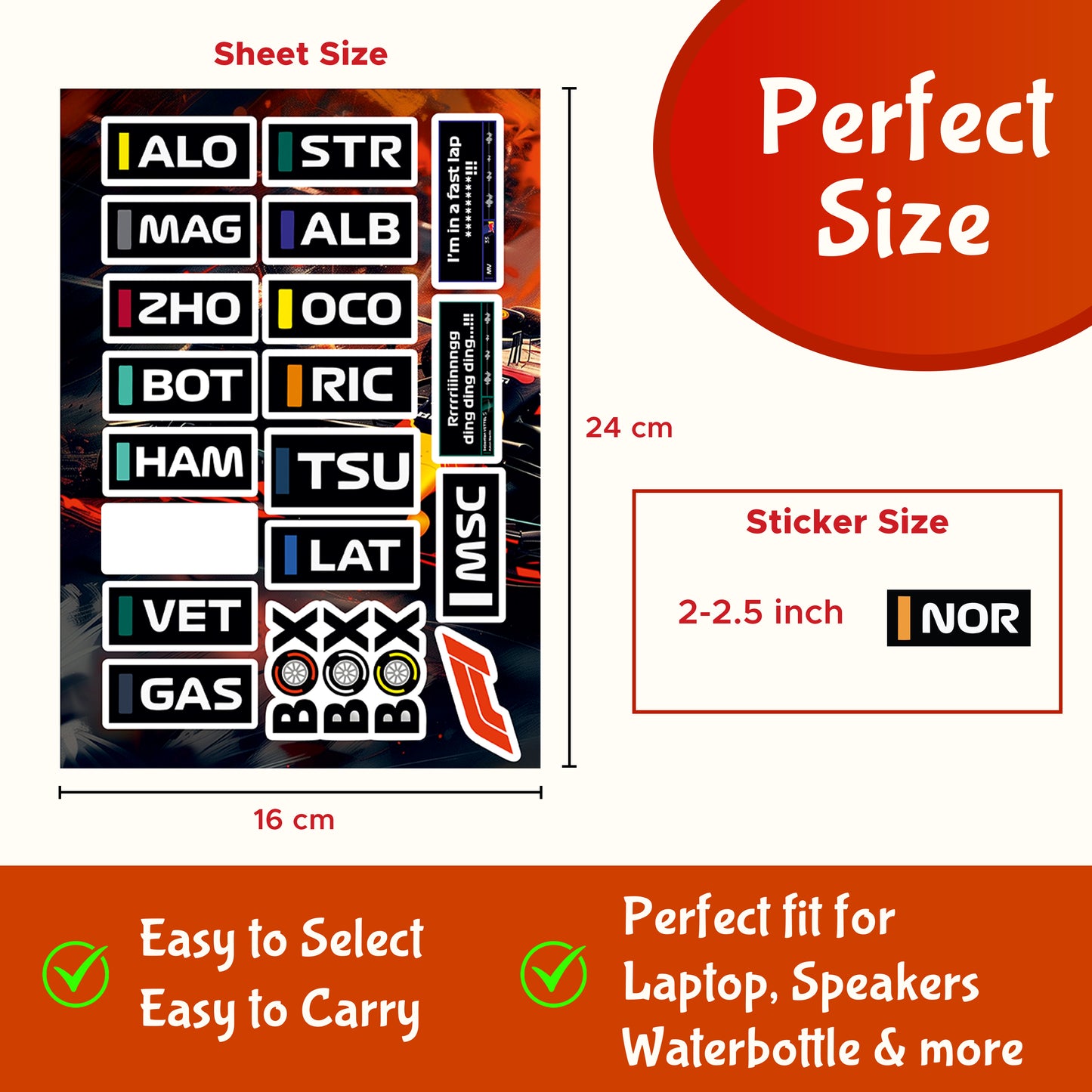 Formula One F1 Vinyl Sticker Pack  Of 120