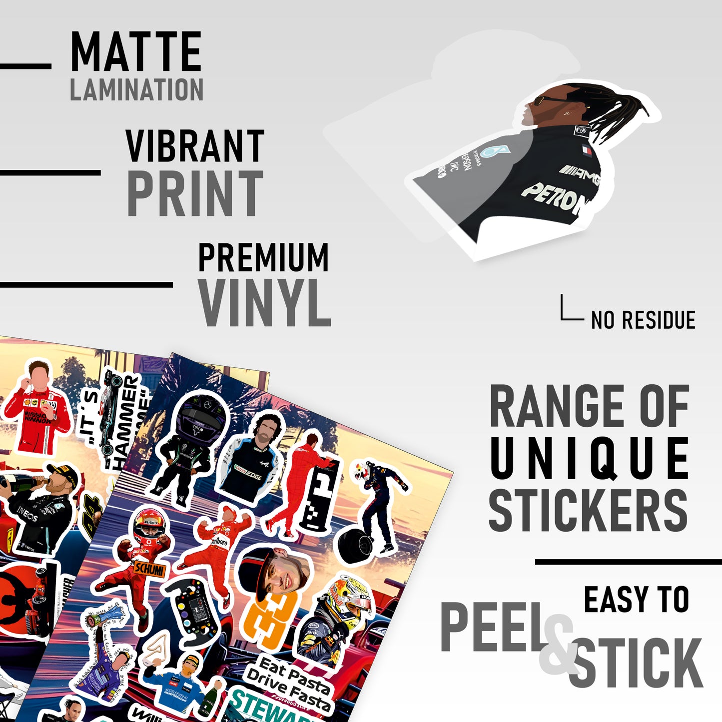 Formula One F1 Vinyl Sticker Pack  Of 120