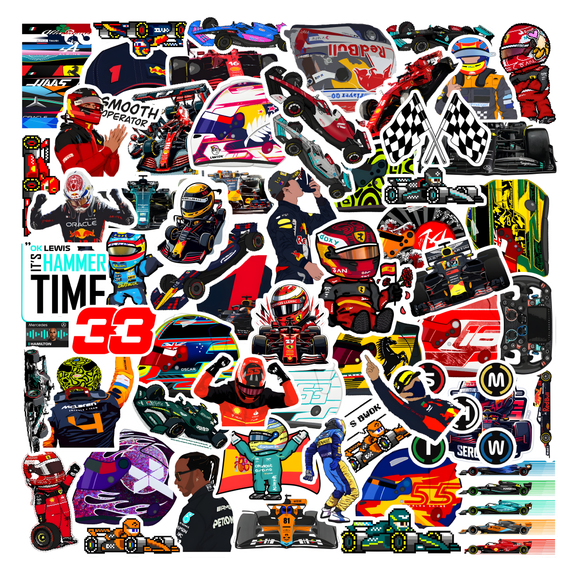 Formula One F1 Vinyl Sticker Pack Of 58