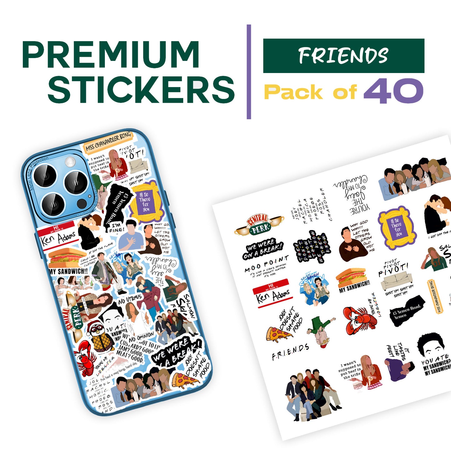 Friends Sticker Bundle, Friends TV Show, Waterproof Stickers, Central Perk  Sticker, Laptop Sticker 