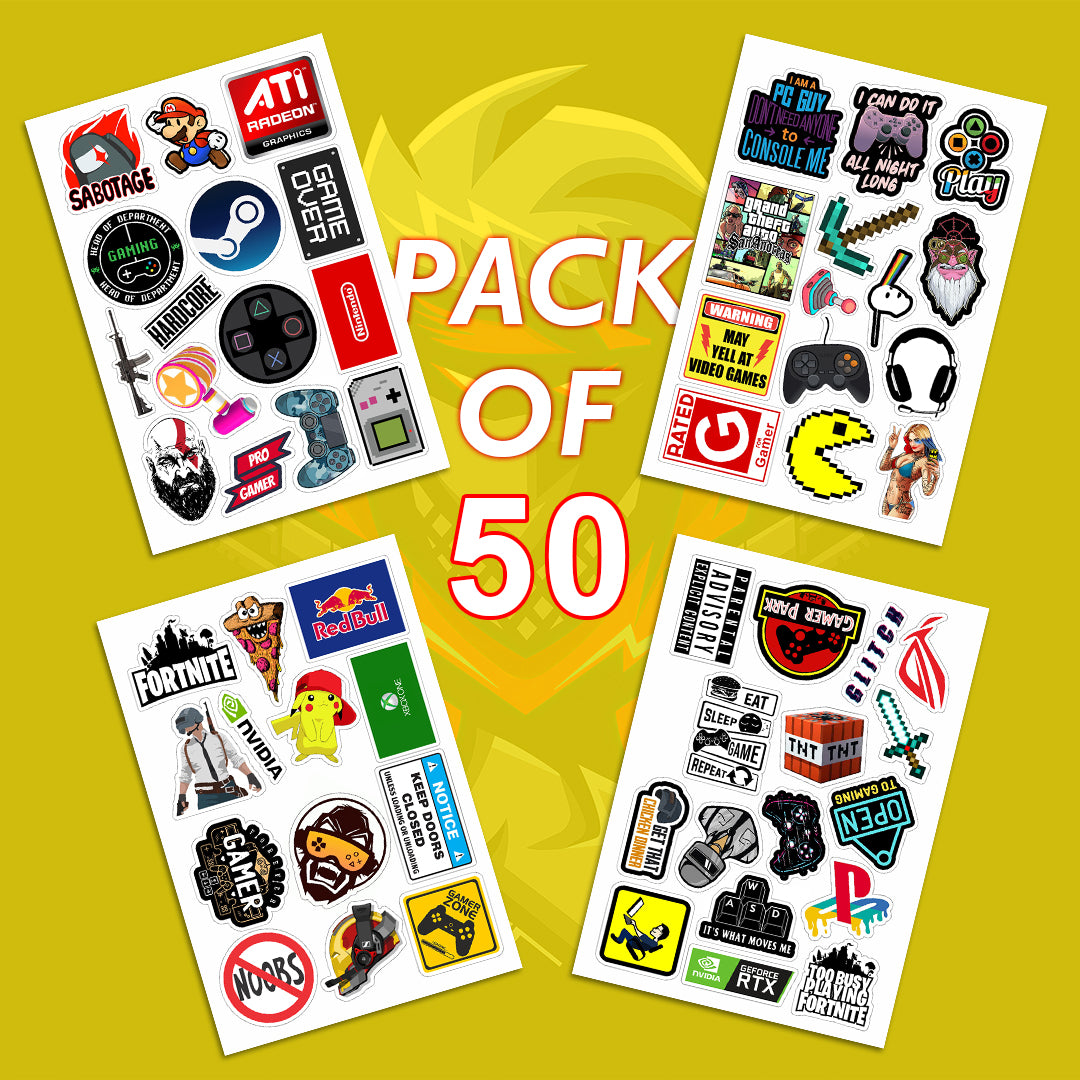 Gaming Edition Laptop Stickers Pack of 50 – Stickerly