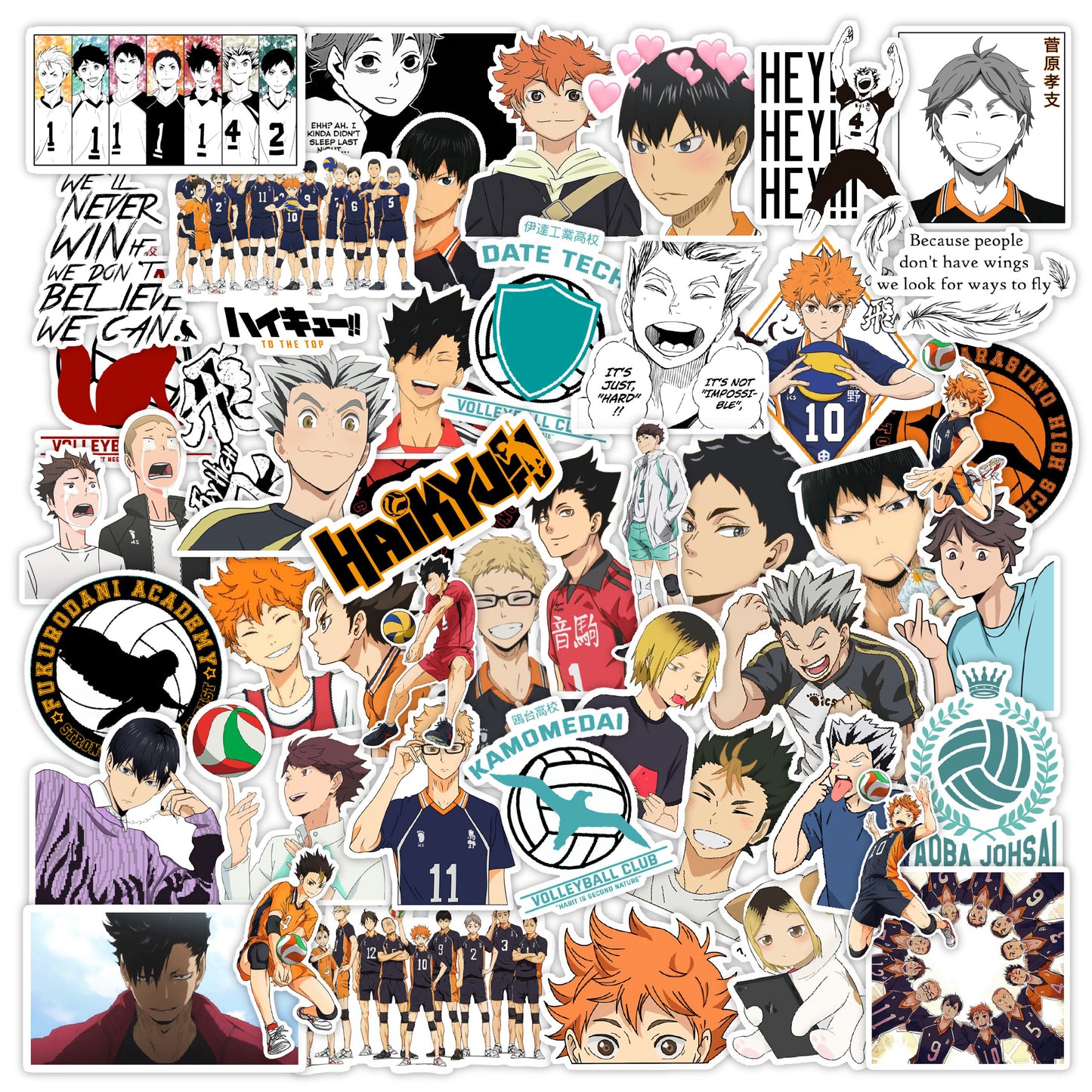 Haikyu Anime Vinyl Sticker Pack Of 54