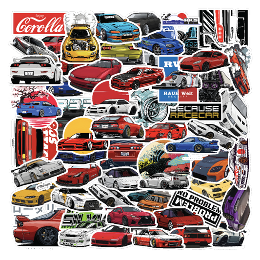 JDM Cars Vinyl Sticker Pack Of 57