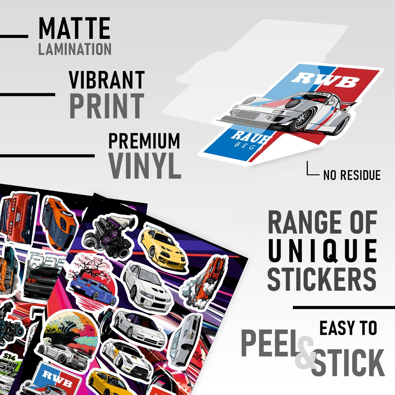 JDM Cars Vinyl Sticker Pack Of 57