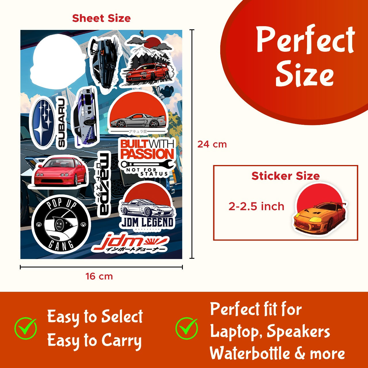 JDM Cars Vinyl Sticker Pack Of 113