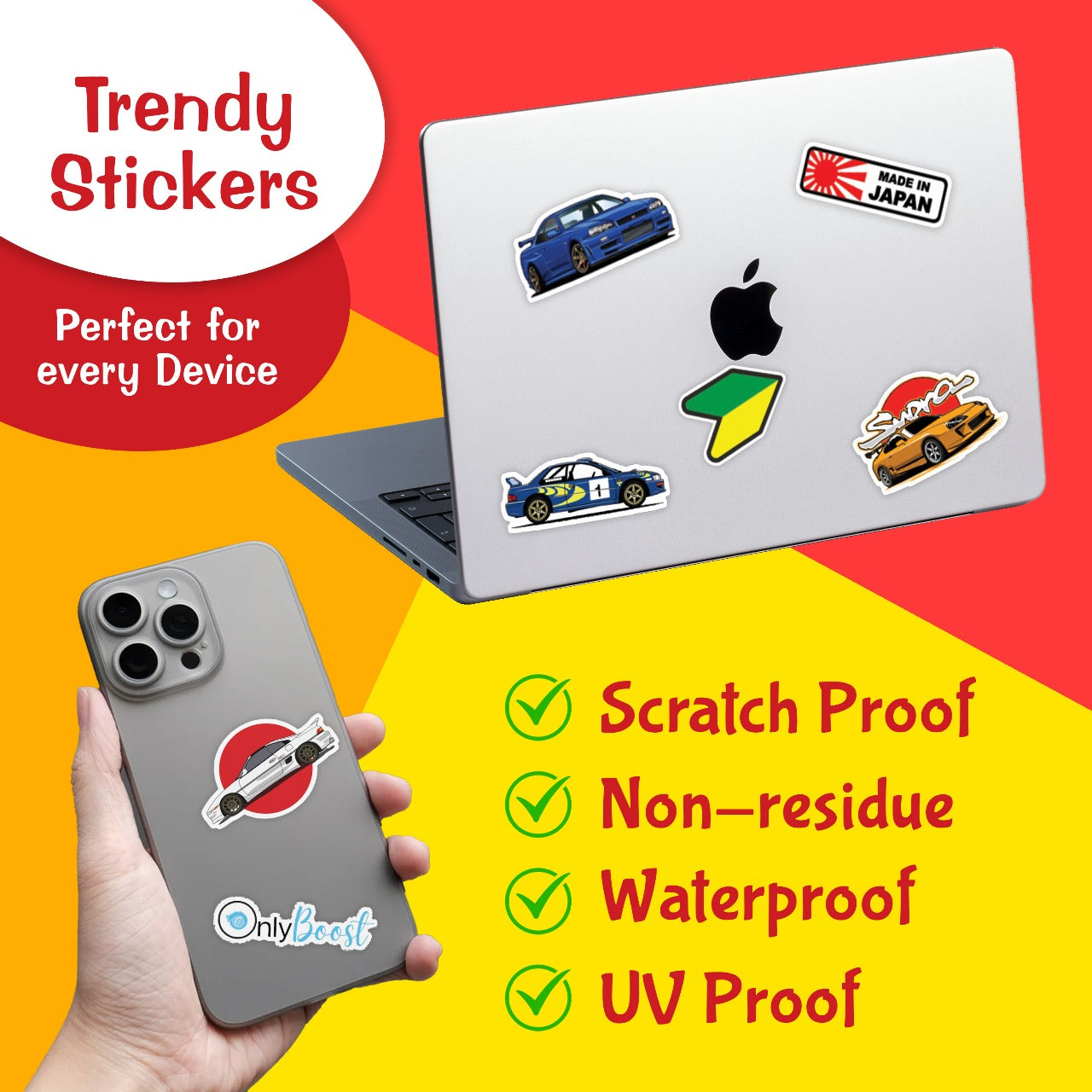 JDM Cars Vinyl Sticker Pack Of 113