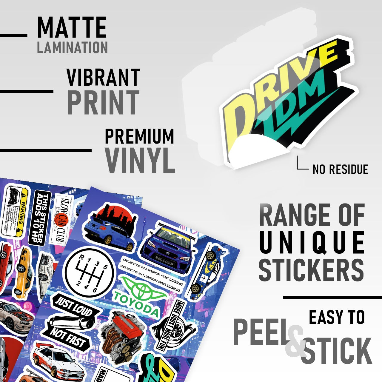 JDM Cars Vinyl Sticker Pack Of 113