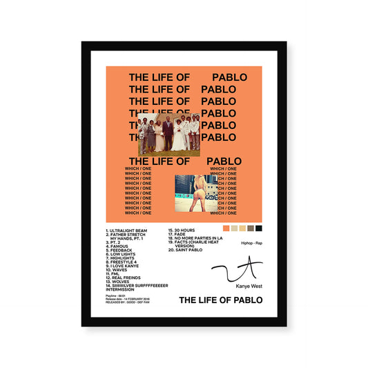 The Life of Pablo Album Cover A4 Wall Poster Framed