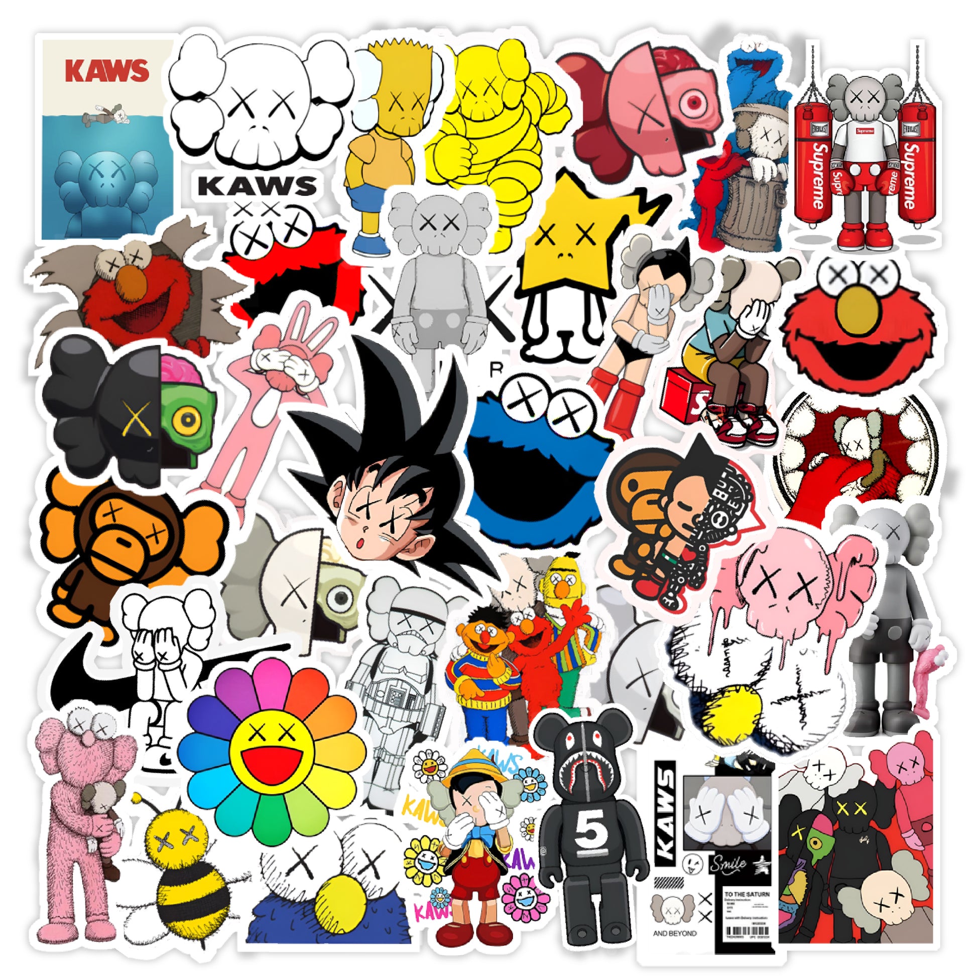 KAWS Sticker Set  Sticker art, Sticker set, Brand stickers