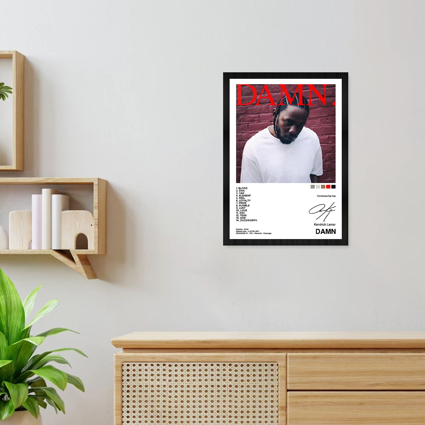 Kendrick Lamar Damn Album Art A4 Framed Posters