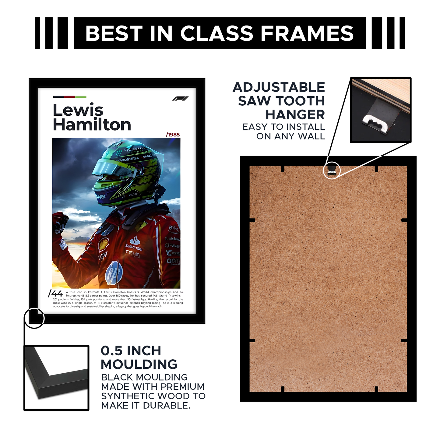 Lewis Hamilton A4 Framed Poster