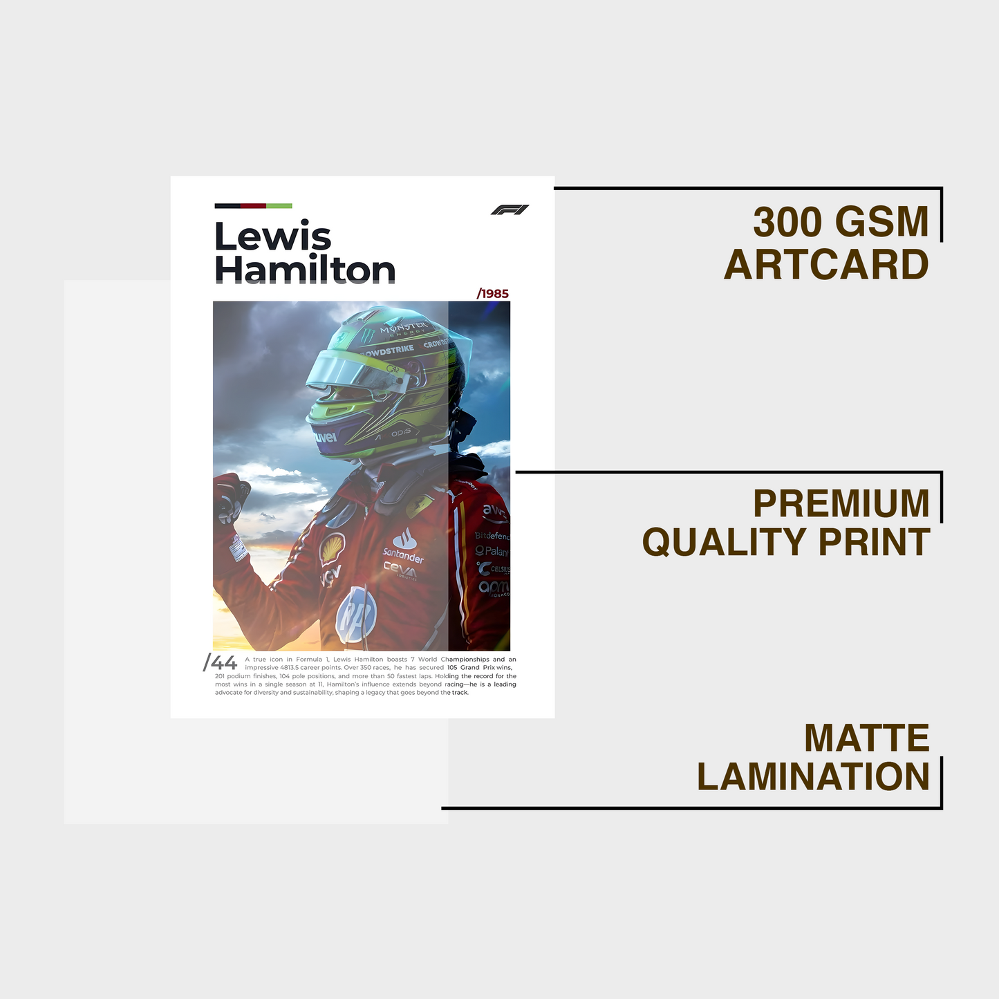 Lewis Hamilton A4 Framed Poster