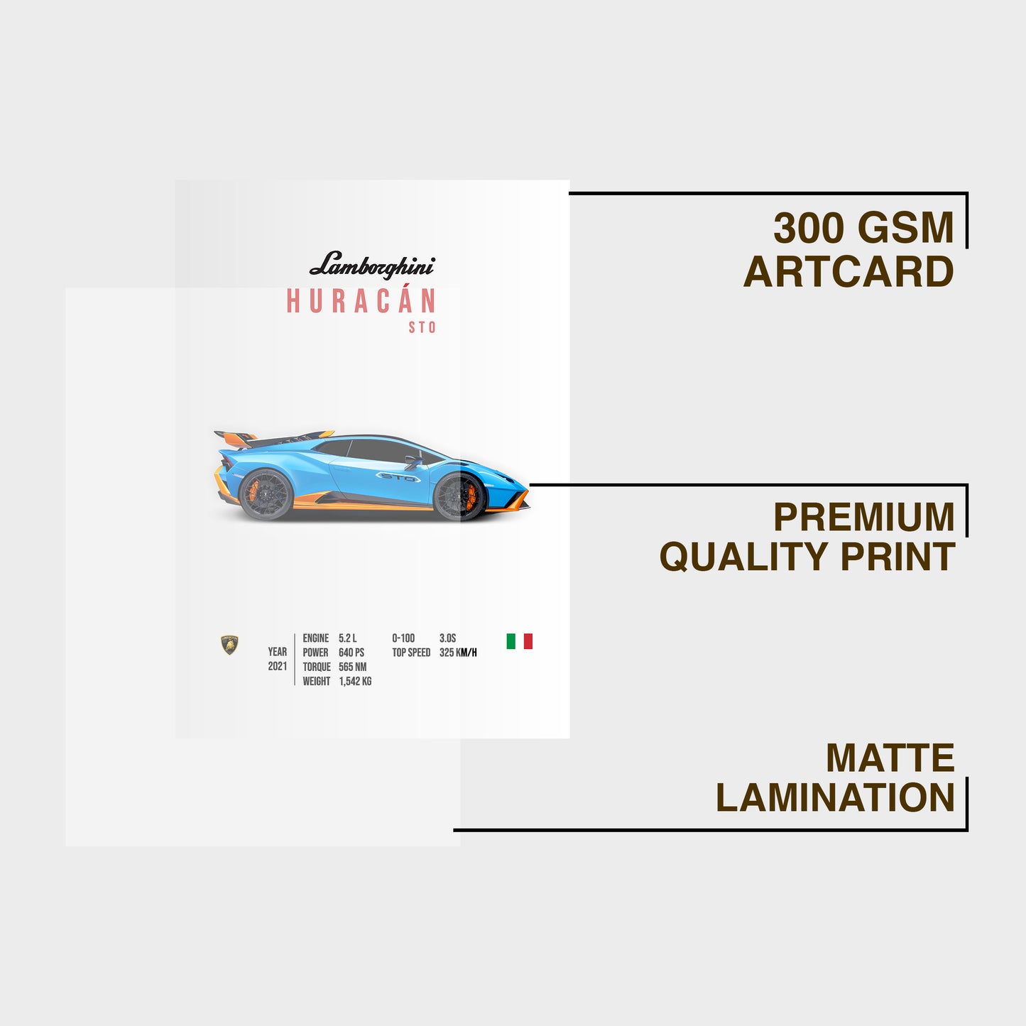 Lamborghini Huracan A4 Framed Posters