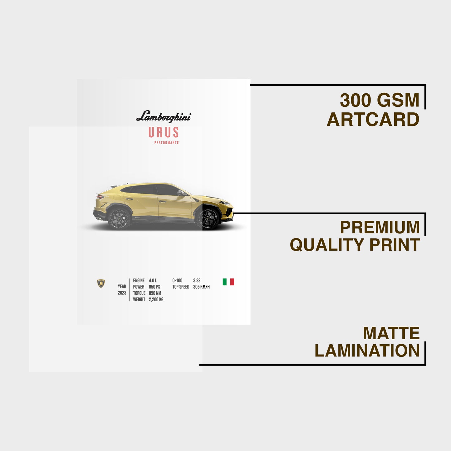 Lamborghini Urus Aesthetic A4 Framed Poster