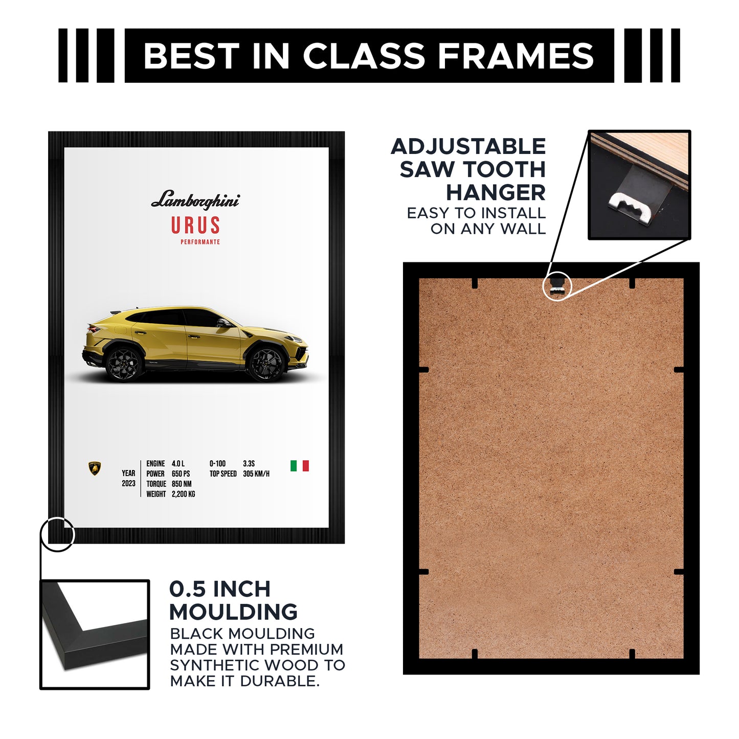 Lamborghini Urus Aesthetic A4 Framed Poster