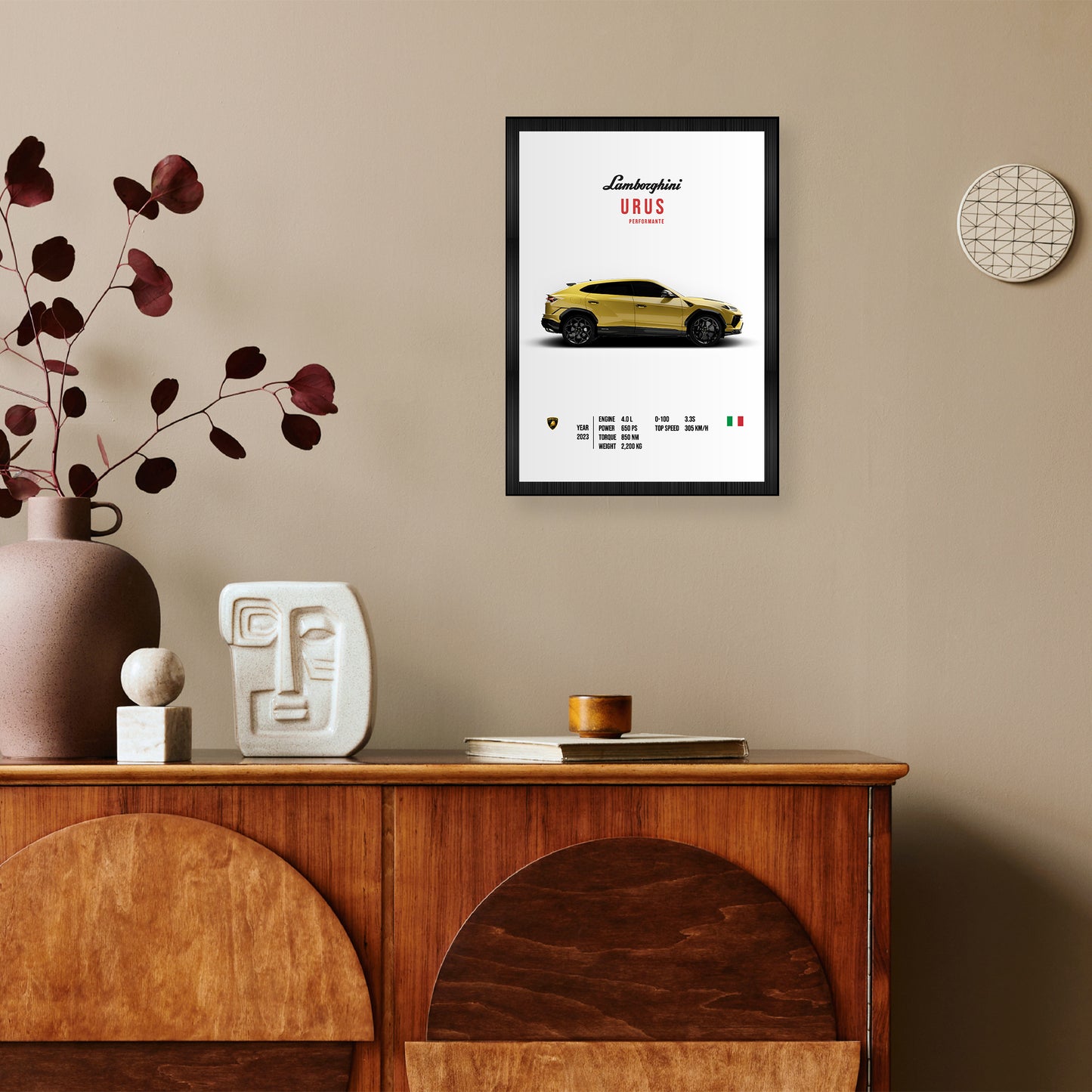 Lamborghini Urus Aesthetic A4 Framed Poster