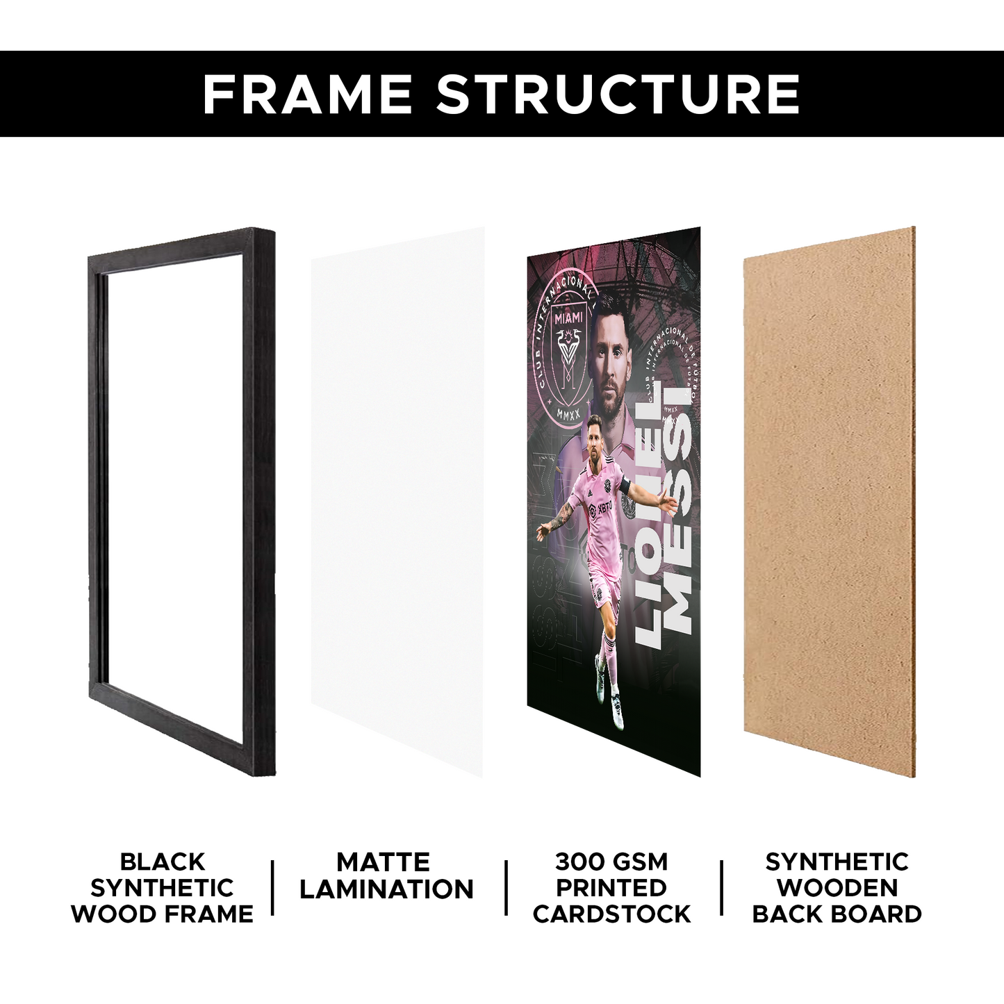 Lionel Messi 1 A4 Framed Poster