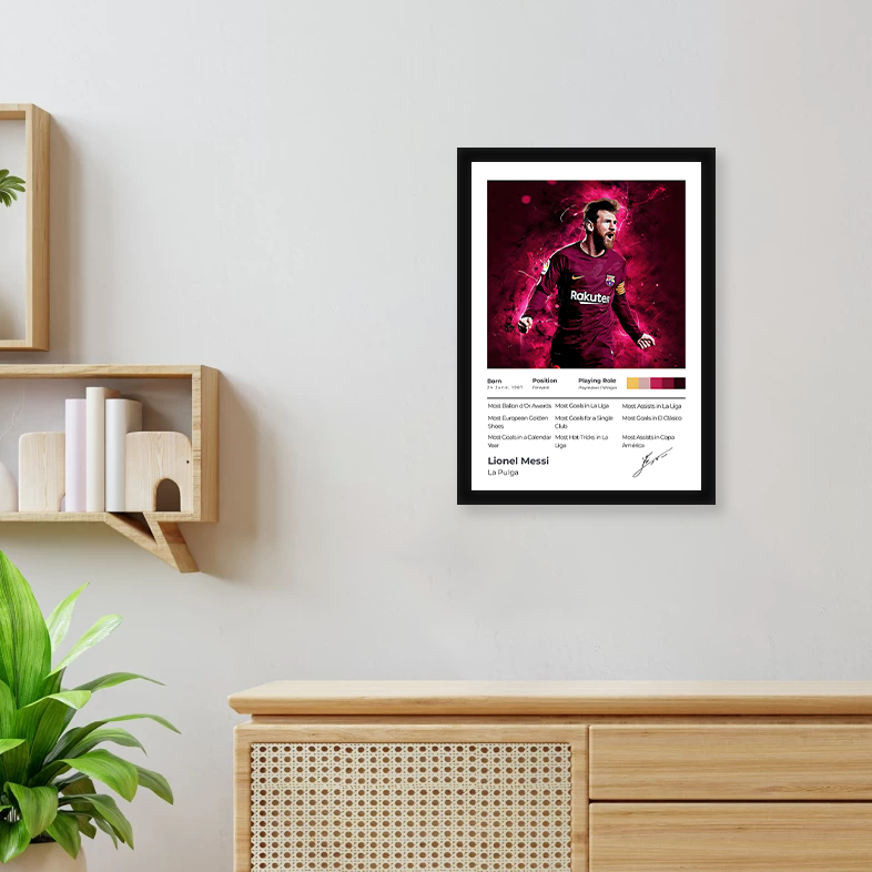 Lionel Messi 2 A4 Framed Poster