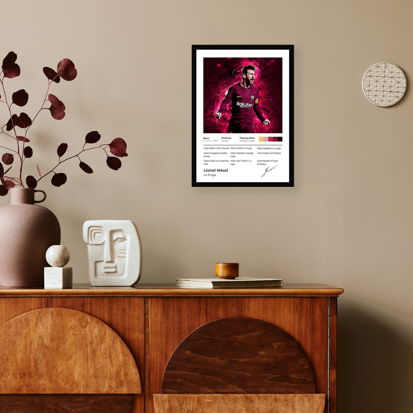 Lionel Messi 2 A4 Framed Poster