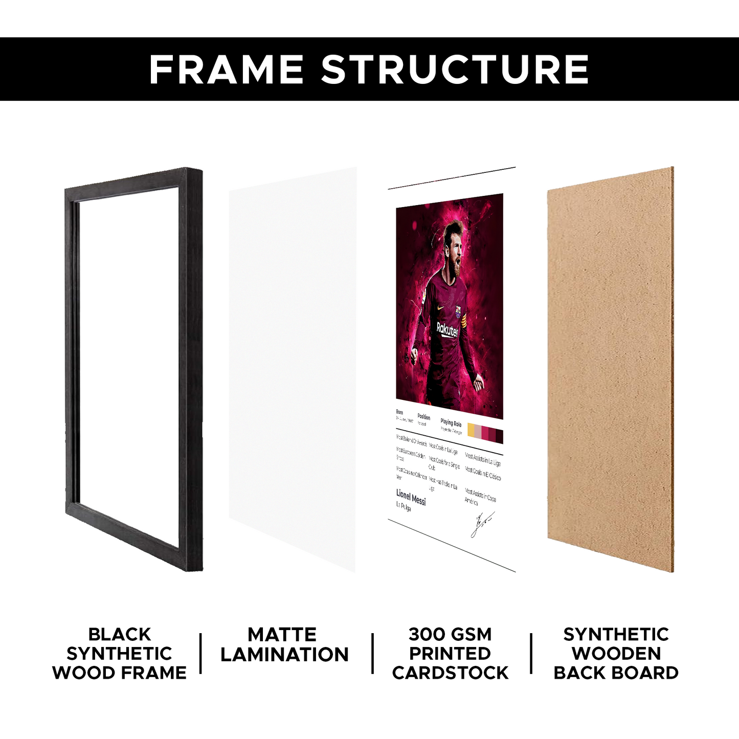 Lionel Messi 2 A4 Framed Poster