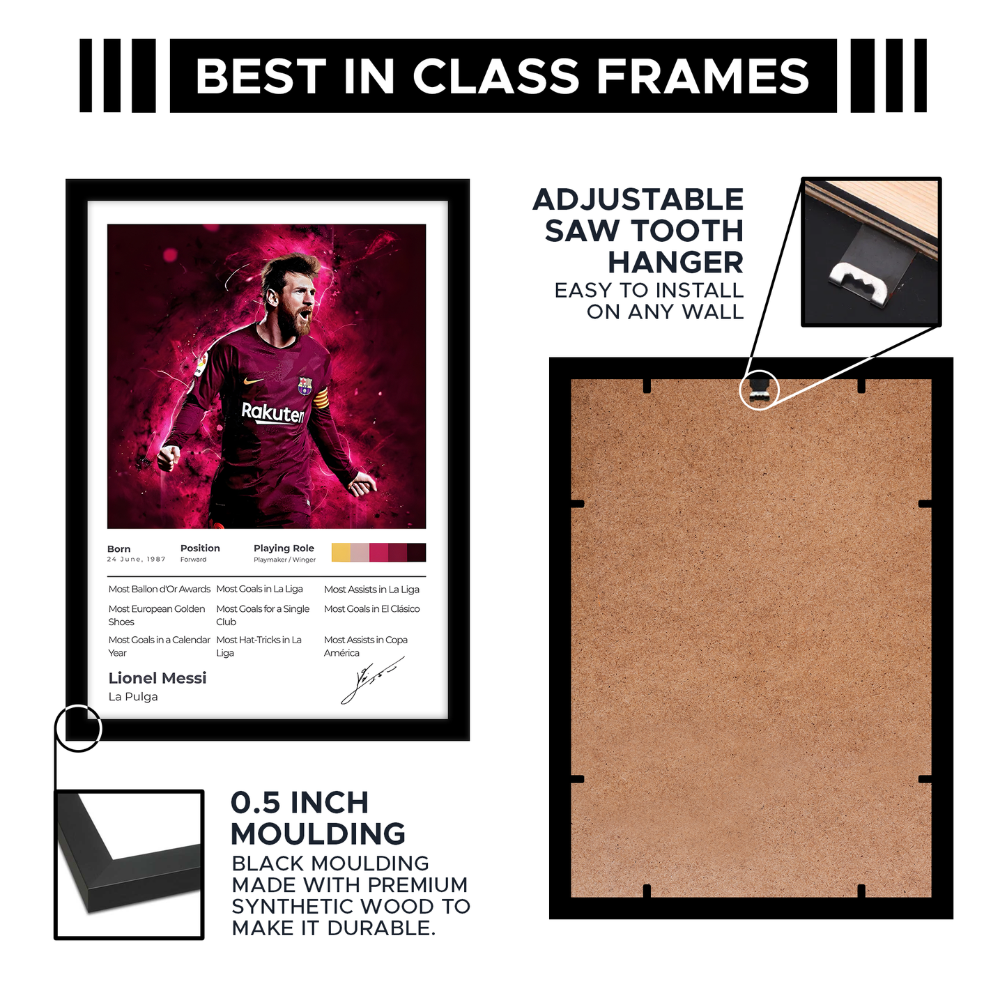 Lionel Messi 2 A4 Framed Poster