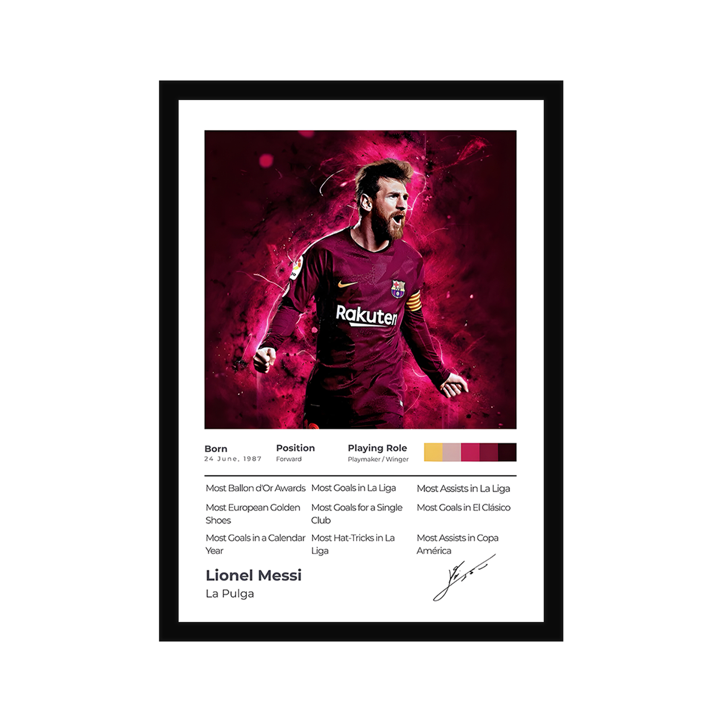 Lionel Messi 2 A4 Framed Poster