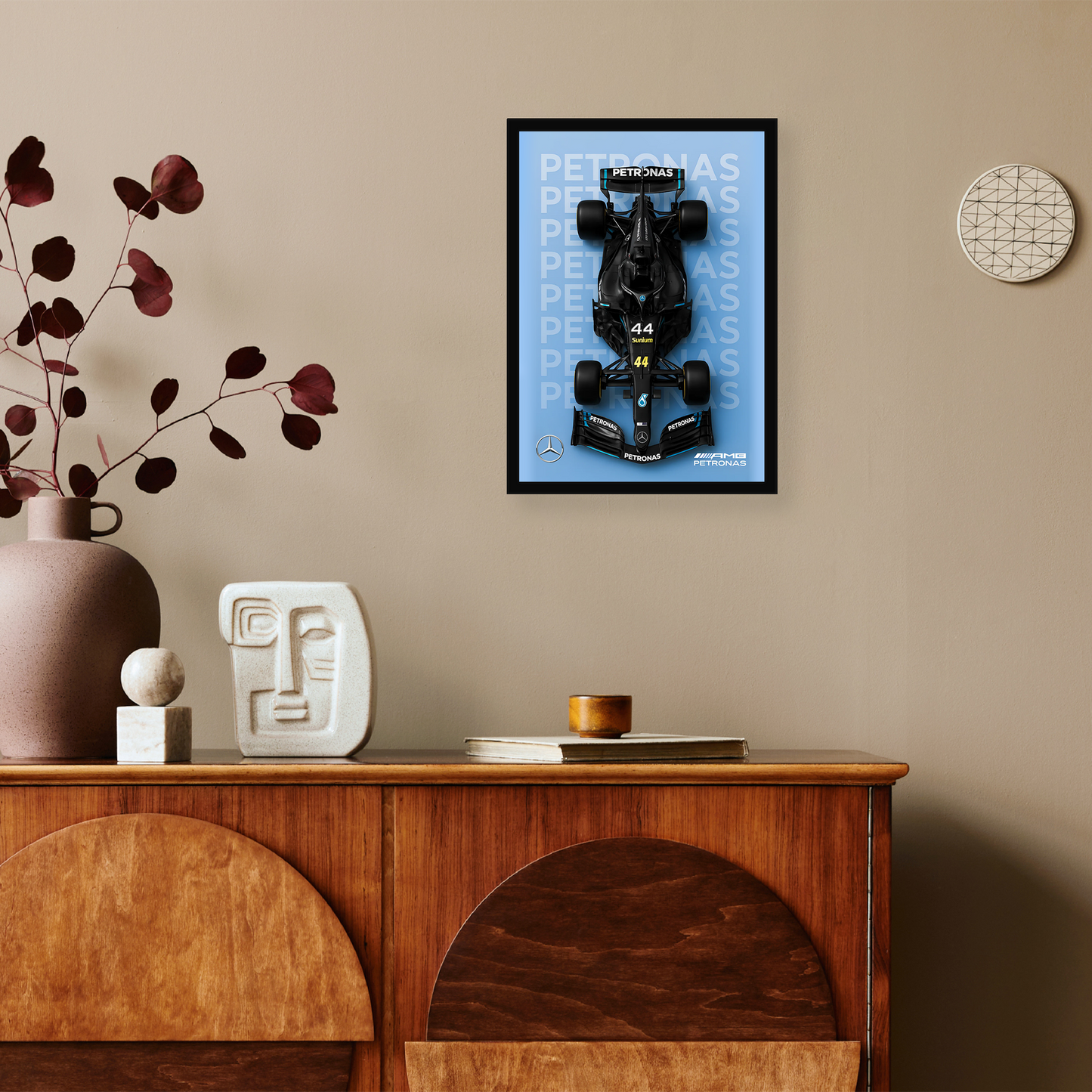 F1 Mercedes A4 Wall Poster Framed