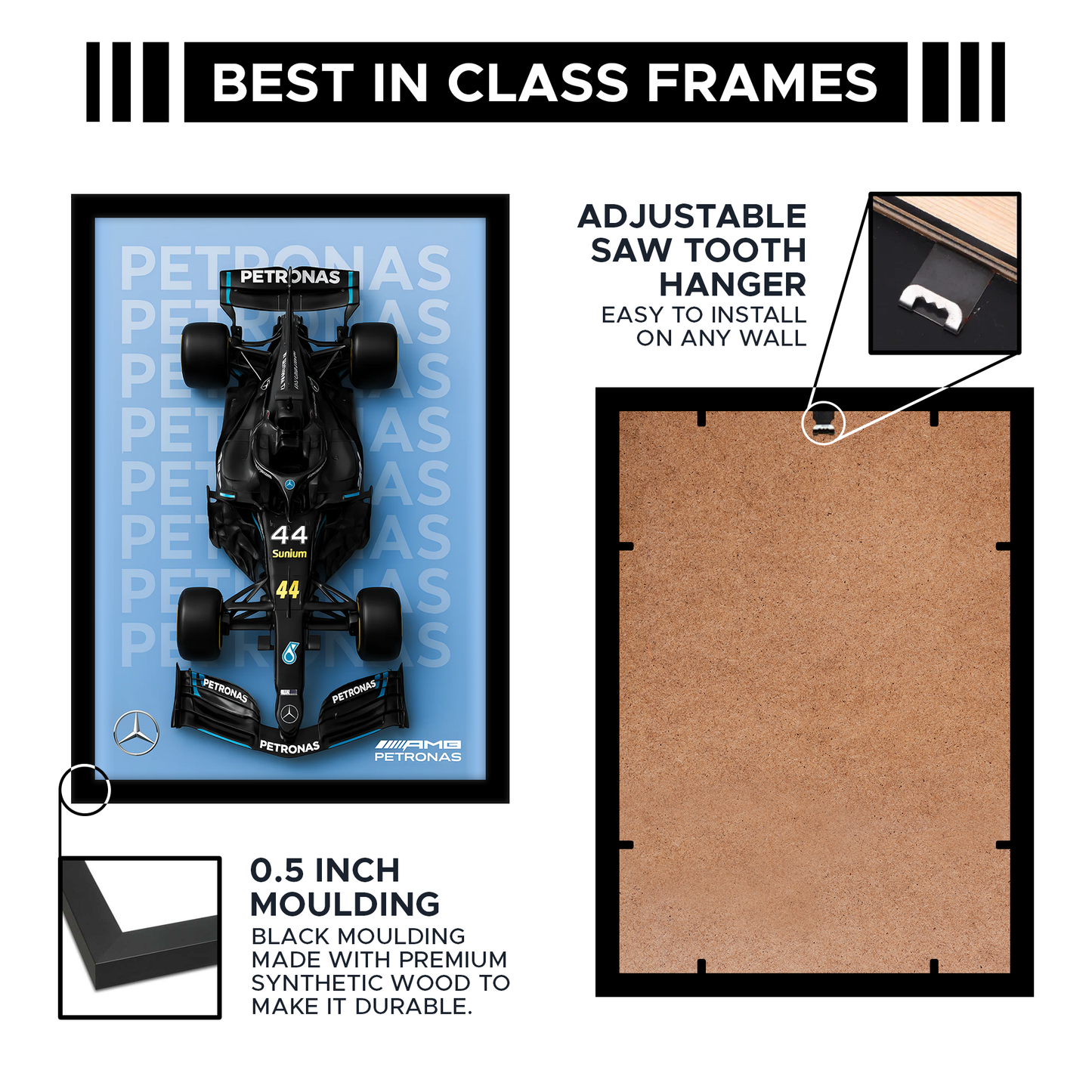 F1 Mercedes A4 Wall Poster Framed