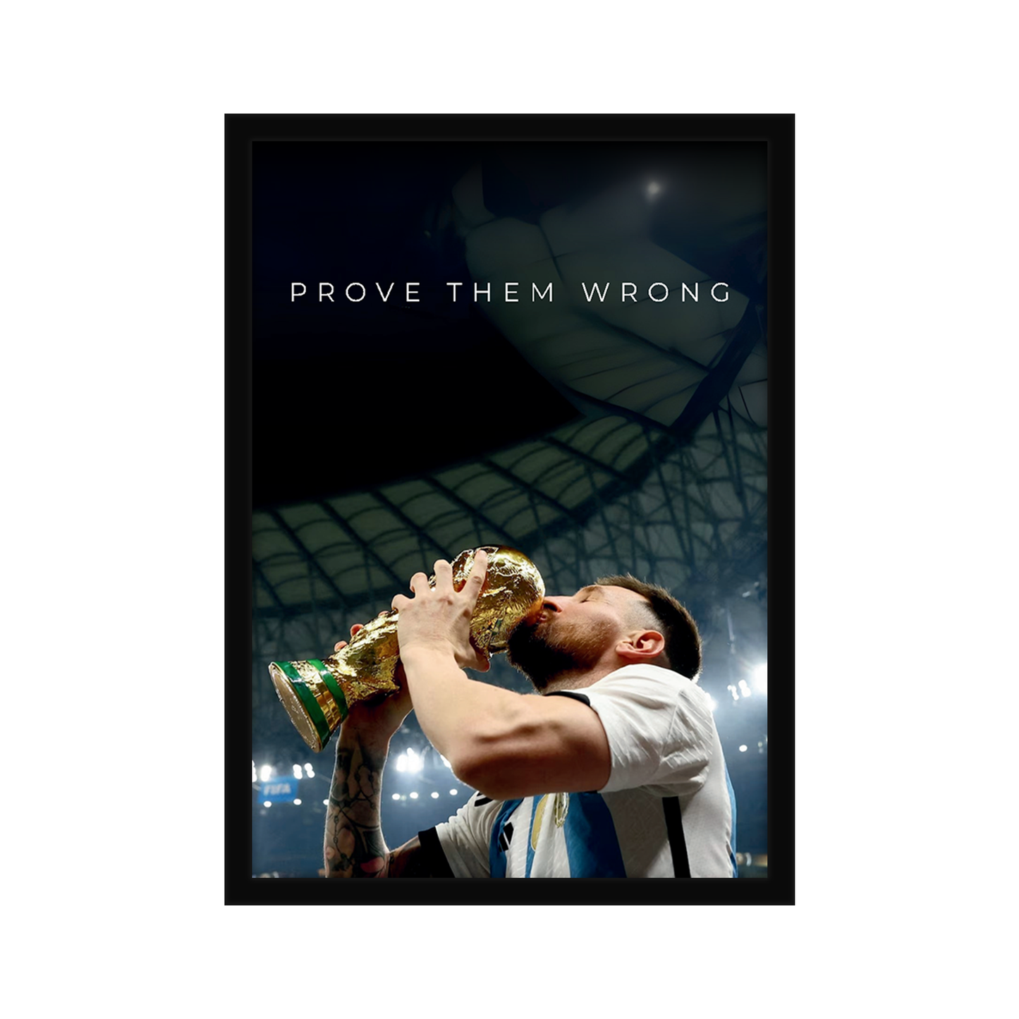 Messi Motivational A4 Wall Poster Framed