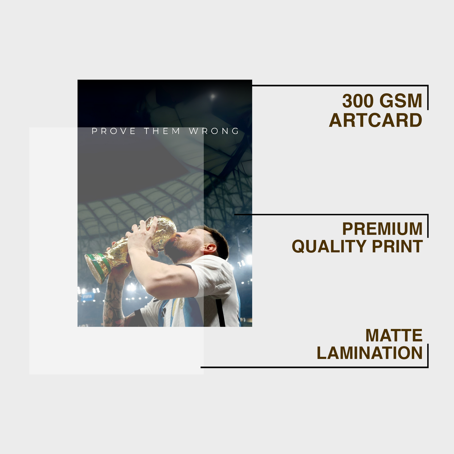 Messi Motivational A4 Wall Poster Framed