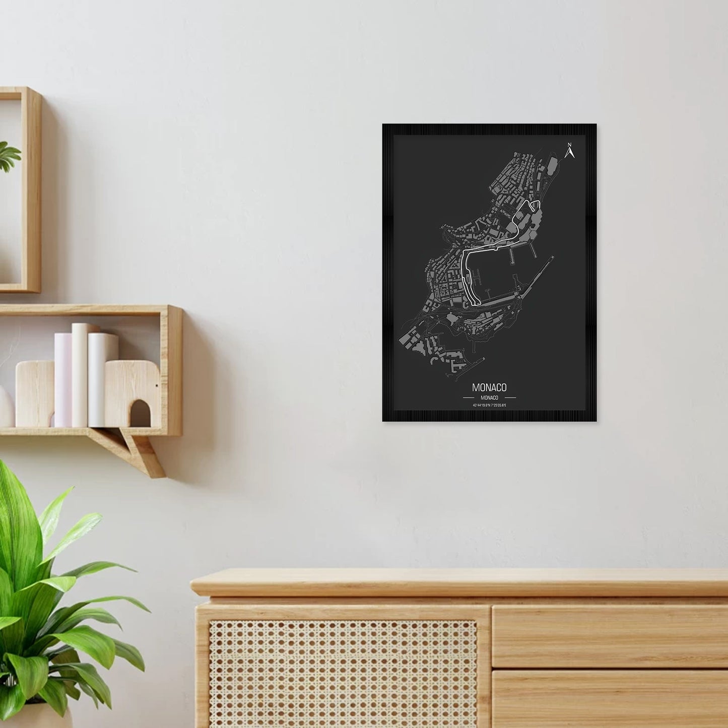 F1 Monaco Racemap A4 Framed Posters