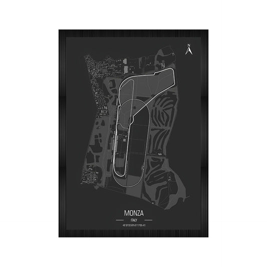 F1 Monza Racemap A4 Framed Posters