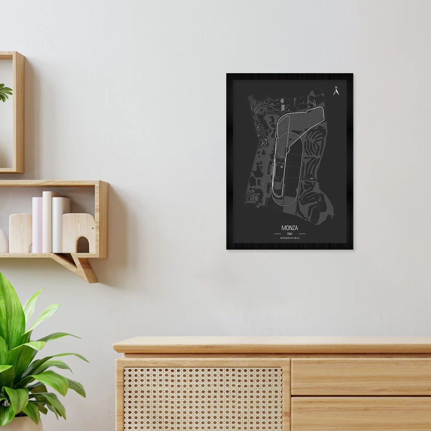 F1 Monza Racemap A4 Framed Posters