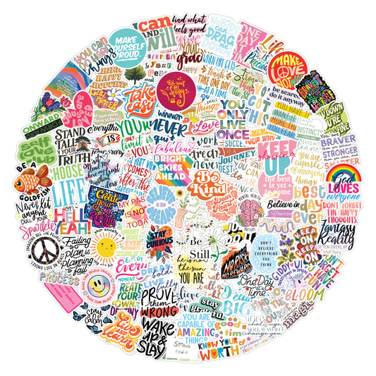 Motivational Inspirational Quote Vinyl Sticker Pack of 250
