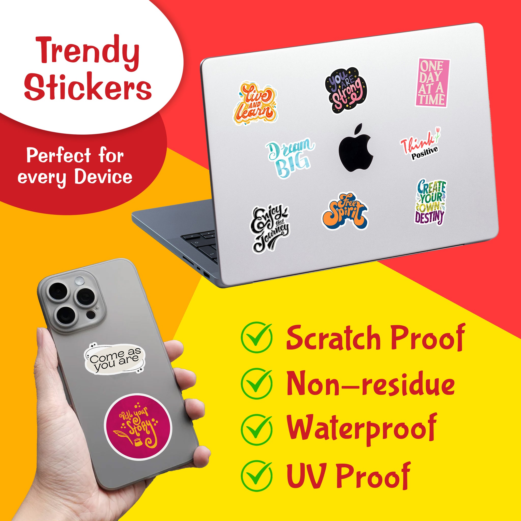 Motivational Inspirational Quote Vinyl Sticker Pack of 250 – Stickerly