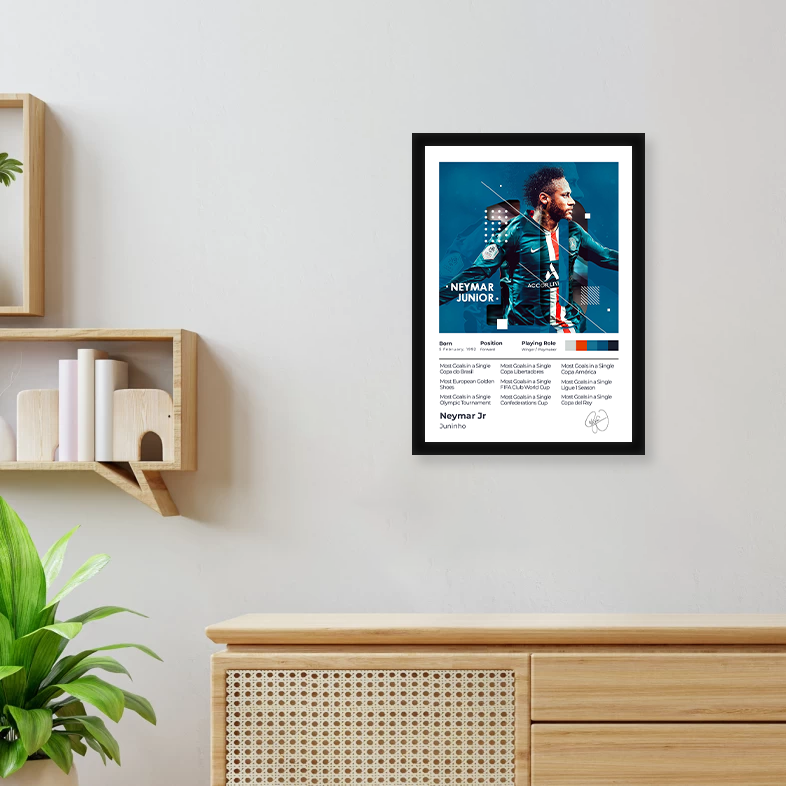 Neymar Jr A4 Framed Poster