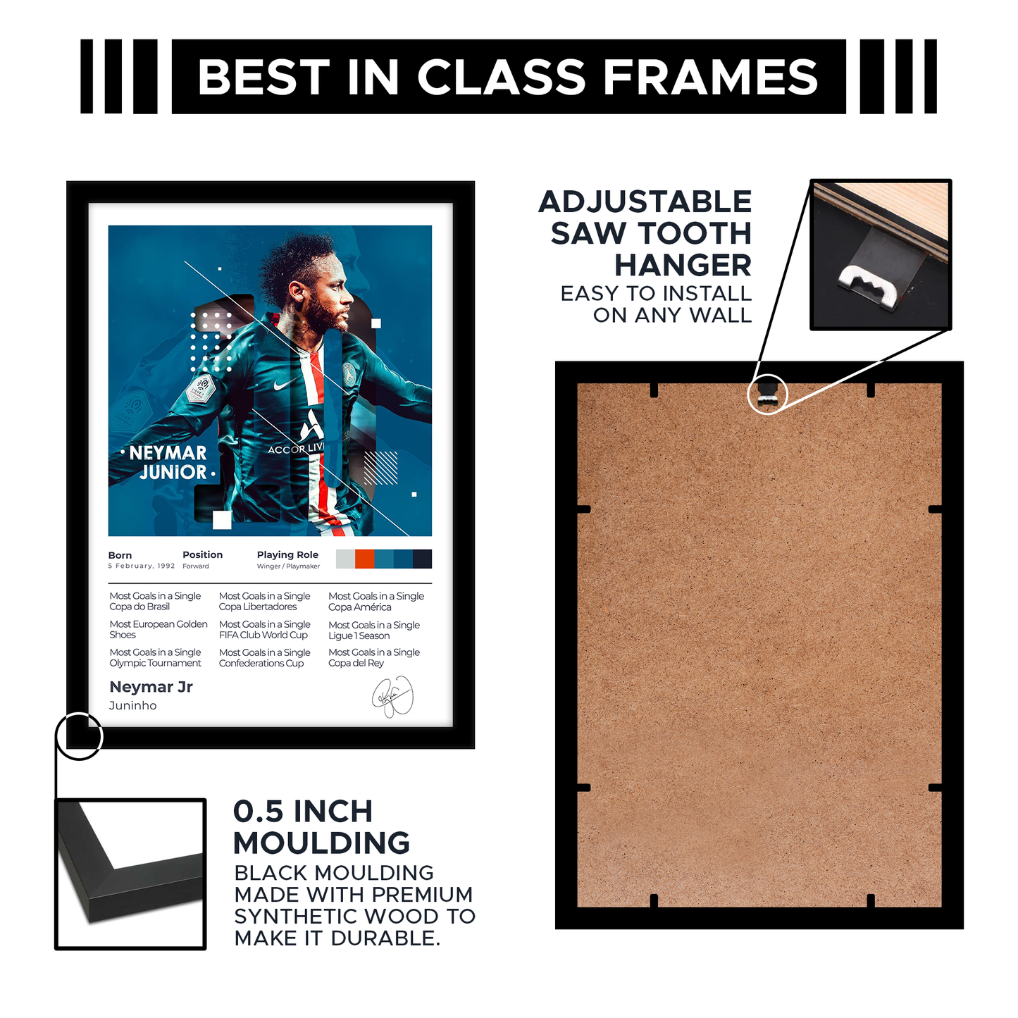 Neymar Jr A4 Framed Poster