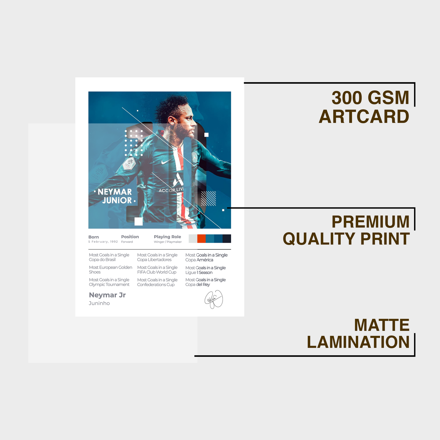 Neymar Jr A4 Framed Poster